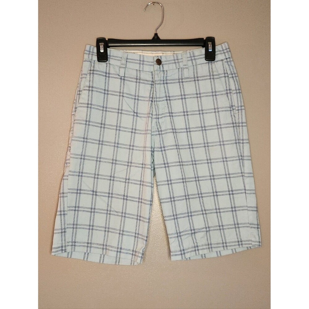 Volcom Boys Light Blue Frickin' Plaid Chino Shorts Size 29/18